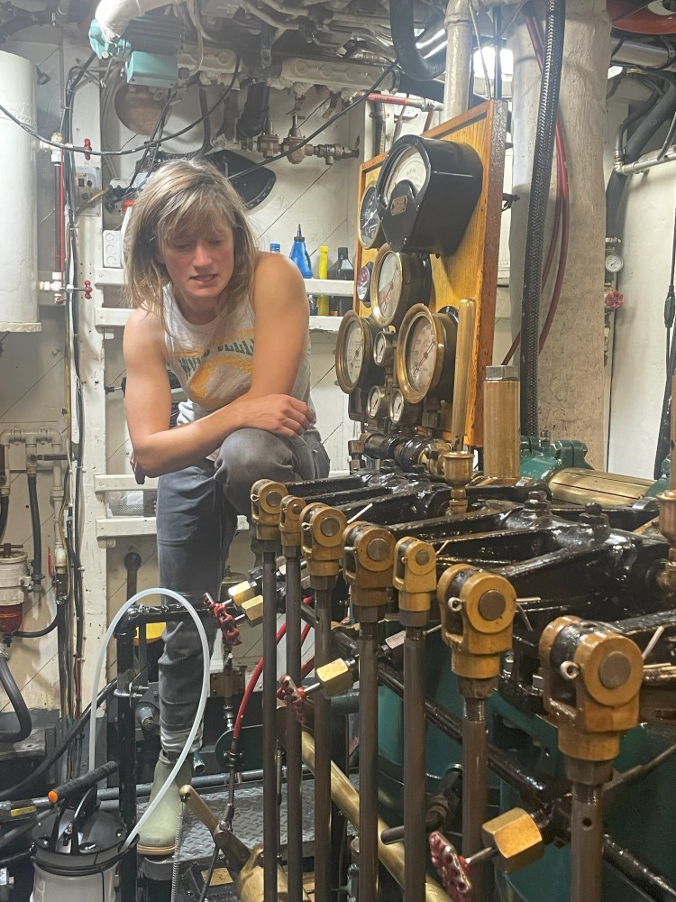 a person on the machine
