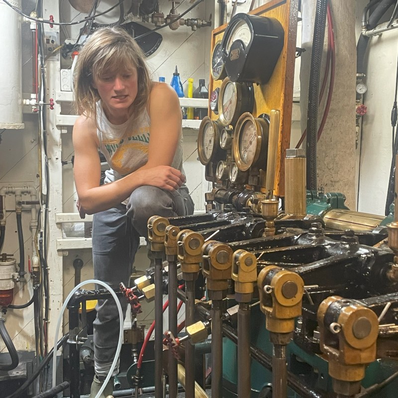 a person on the machine